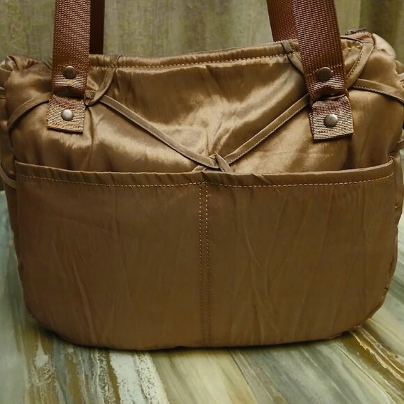 New Shiny Lux Modern Cage Shoulder Bag Purse Brassy Copper Tote Carryall Fashion - Picture 2 of 7